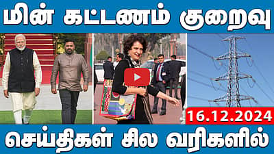 மின் கட்டணம் குறைவு | செய்திகள்: சில வரிகளில் | 16.12.2024