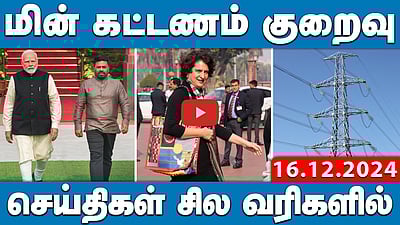 மின் கட்டணம் குறைவு | செய்திகள்: சில வரிகளில் | 16.12.2024