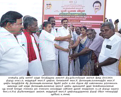 ஊத்துக்குளியில் ரூ.57.47 லட்சத்தில் வளா்ச்சிப் பணிகள்: அமைச்சா் மு.பெ.சாமிநாதன் தொடங்கிவைத்தாா்