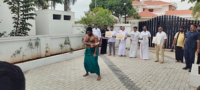 சாட்டையால் அடித்துக் கொண்டு போராடிய அண்ணாமலை!