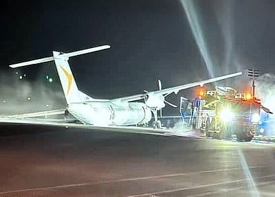 தரையிறங்கும் போது தீப்பிடித்த கனடா விமானம்: பெரும் விபத்து தவிர்ப்பு!