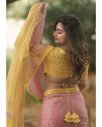 பட்டு வண்ண ரோசா.. ப்ரீத்தி சர்மா!