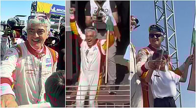 கார் பந்தயத்தில் வெற்றி... துள்ளிக்குதித்த அஜித்!