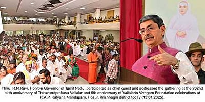 ஏற்றத்தாழ்வு இல்லாத சமுதாயத்தை உருவாக்கியவா் வள்ளலாா்: ஆளுநா் ஆா்.என்.ரவி