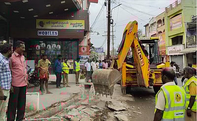 போடியில் ஆக்கிரமிப்பு அகற்றம்