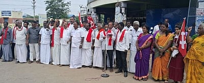 ஜபகா்அலி படுகொலையைக் கண்டித்து இடதுசாரிக் கட்சியினா் ஆா்ப்பாட்டம்