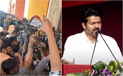 செய்தியாளரை நெஞ்சில் தாக்கிய விஜய் பவுன்சர்கள்!