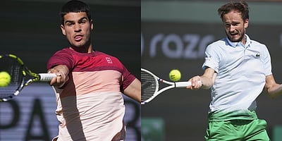 இண்டியன்வெல்ஸ்: அல்கராஸ், மெத்வதேவ் அதிர்ச்சி தோல்வி! 