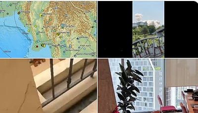 மியான்மரில் பயங்கர நிலநடுக்கம்! ரிக்டரில் 7.7 ஆகப் பதிவு!!