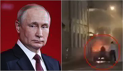 ரஷிய அதிபா் புதினை கொல்ல சதியா? காா் வெடித்து தீப்பற்றியதால் பரபரப்பு!