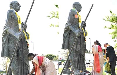 போர்ச்சுகலில் காந்தி சிலைக்கு மரியாதை செலுத்திய குடியரசுத் தலைவர்!
