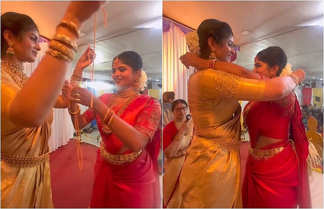 தாலி கட்டிக்கொள்ளும் அஸ்வதியும் ஷெஹானாஸும்