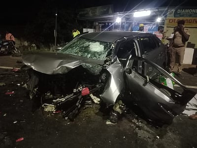 கும்பகோணம் - தஞ்சாவூர் புறவழிச்சாலையில் கார் விபத்து:  தாய், மகன் பலி!