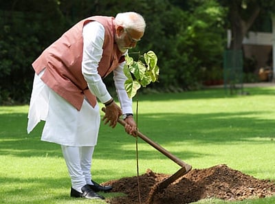 தில்லி இல்லத்தில் "சிந்தூர்" மரக்கன்றுகளை நட்டார் பிரதமர் மோடி!