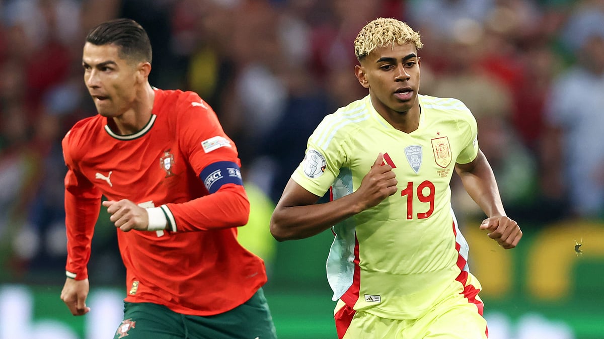 Ronaldo with Lamune Yamal.
