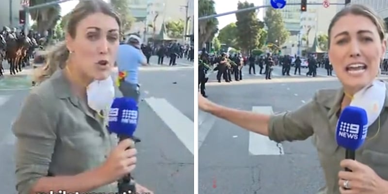 லாஸ் ஏஞ்சலீஸ் போராட்டத்தில் ஆஸ்திரேலிய செய்தியாளர் மீது பாய்ந்த ரப்பர் தோட்டா!