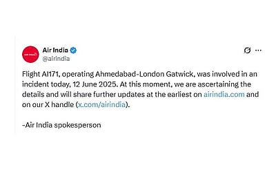 விமானம் விழுந்தது விபத்தா? சம்பவமா? குழப்புகிறது ஏர் இந்தியா!