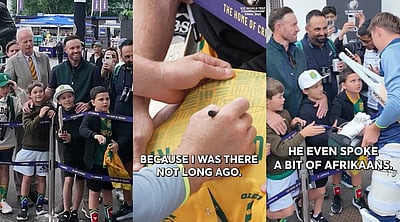 குழந்தைகளுடன் சேர்ந்து லபுஷேனிடம் கையெழுத்து வாங்கிய ஏபிடி வில்லியர்ஸ்..! 