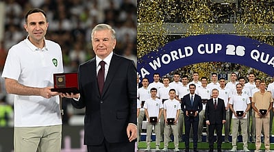 உஸ்பெகிஸ்தான் வீரர்களுக்கு கார் பரிசளித்த அதிபர்..! முதல்முறை உலகக் கோப்பை தகுதிக்கு வெகுமதி!