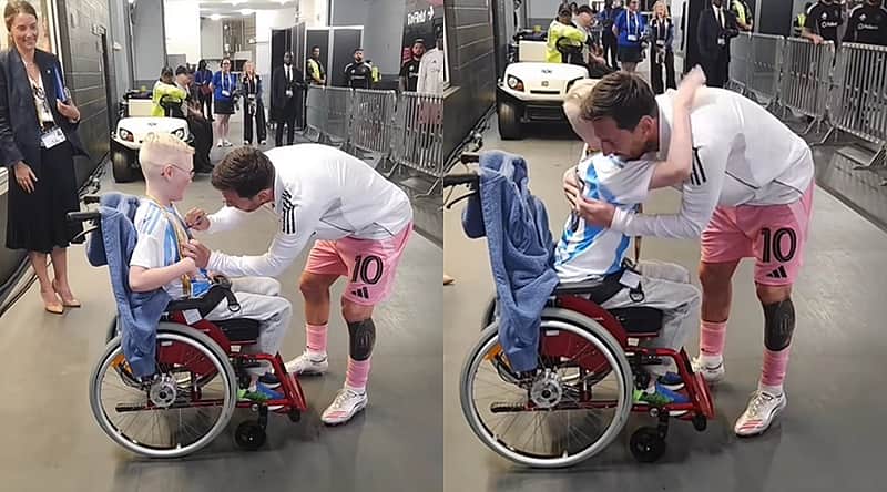 Messi fulfills dream of boy suffering from rare disease. (photos from hopewithhulda)