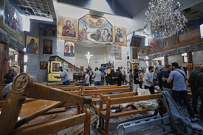 சிரியாவில் தேவாலயத்தில் தற்கொலைப்படை தாக்குதல்- 22 பேர் பலி 