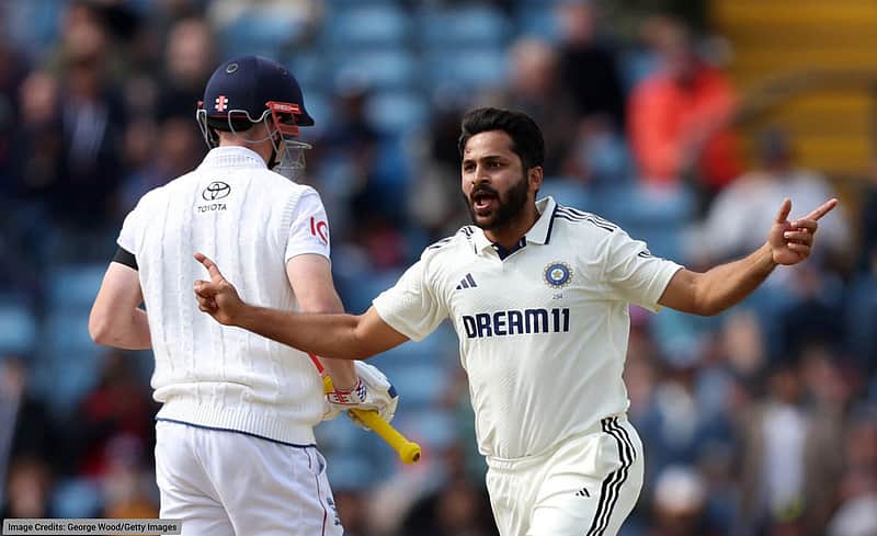 Shardul Thakur is happy to have taken a wicket.