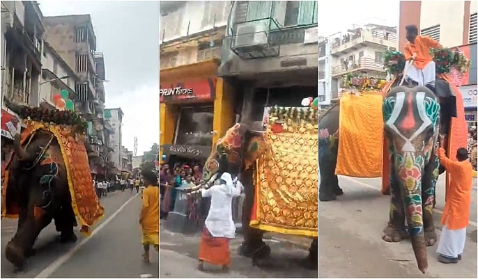 ரத யாத்திரையில் தறிகெட்டு ஓடிய கோயில் யானைகள்! மக்கள் பீதி!