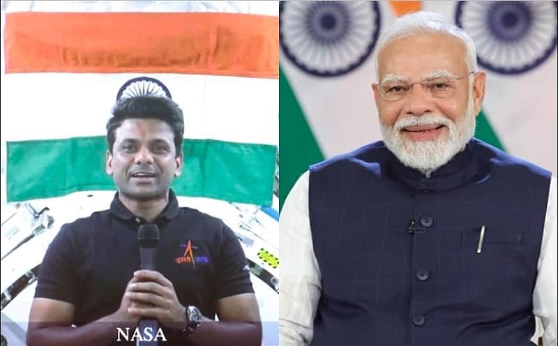 PM Modi interacts with Group Captain Shubhanshu Shukla