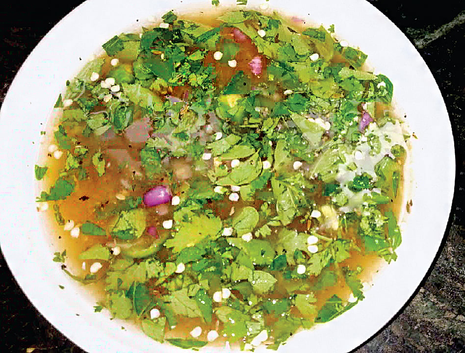 பச்சைப் புளி ரசம் (அடுப்பும் எண்ணெய்யும் இல்லாமல் ரசம்) 