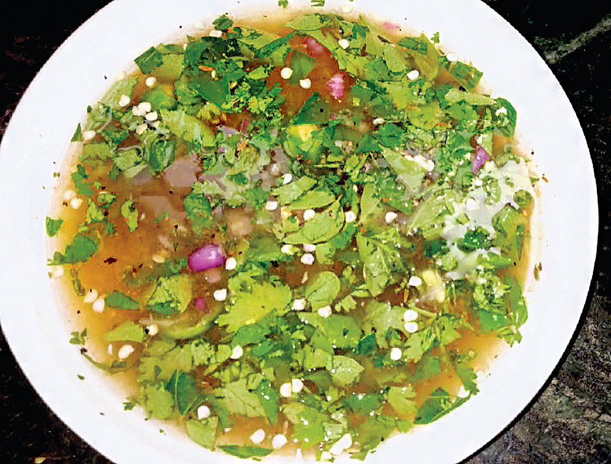 பச்சைப் புளி ரசம் (அடுப்பும் எண்ணெய்யும் இல்லாமல் ரசம்)