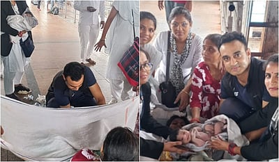 ரயில் நிலைய நடைமேடையில் பெண்ணுக்குப் பிரசவம்! அவசர சிகிச்சை அளித்துக் காப்பாற்றிய ராணுவ மருத்துவா்!