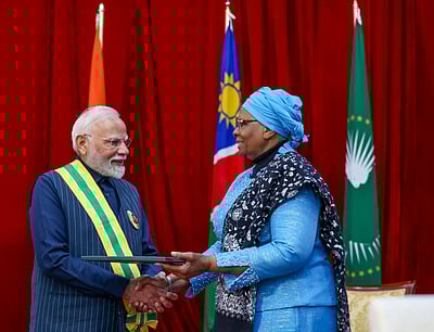 பிரதமர் மோடிக்கு நமீபியாவின் உயரிய விருது - புகைப்படங்கள்