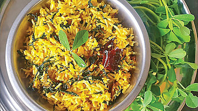 வெந்தயக் கீரை சாதம் 