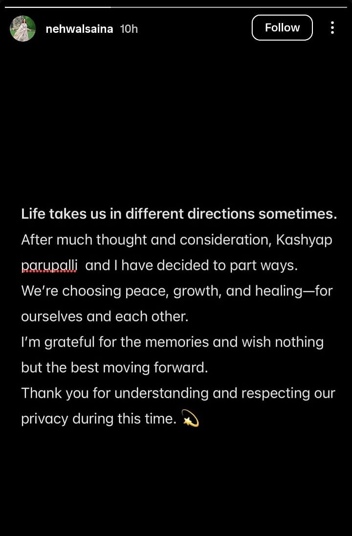 சாய்னா நேவல் பதிவு