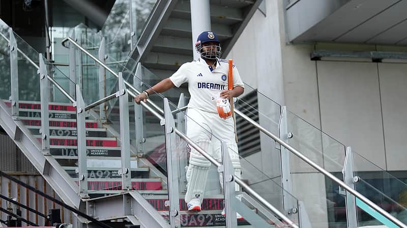 India's Rishabh Pant comes down for the batting during the second day of the fourth cricket test match between England