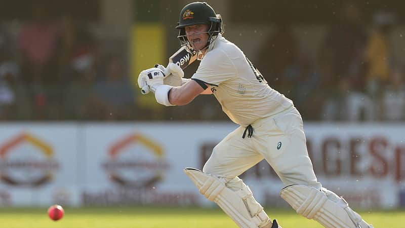 Australia's Steve Smith plays a shot against West Indies on day one of the third Test cricket match at Sabina Park in Kingston, Jamaica
