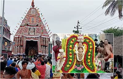 திருக்கடையூர் அமிர்தகடேஸ்வரர் கோயிலில் ஆடிப்பூர விழா தேரோட்டம்! 