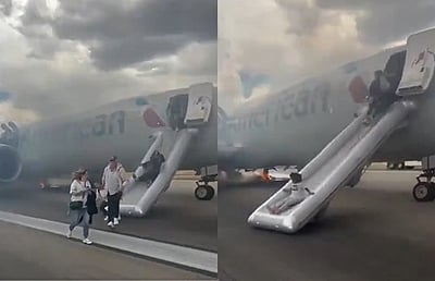 173 பேருடன் சென்ற விமானத்தில் தீ! பயணிகள் பாதுகாப்பாக வெளியேறும் விடியோ!