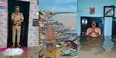 வீட்டுக்குள் வந்த கங்கை வெள்ளம்! பூஜை செய்த உ.பி. காவலர்கள்