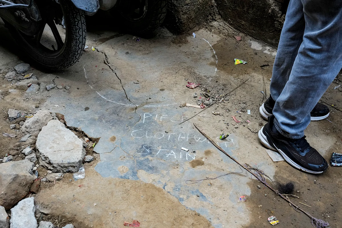 The crime scene where Asif Qureshi, cousin of actor Huma Qureshi, was stabbed to death following a dispute over parking