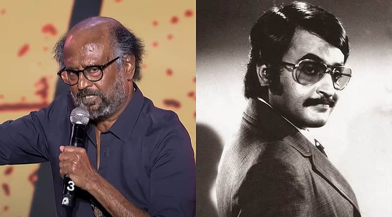 Actor Rajinikanth at the Jailor festival, in an old film poster.