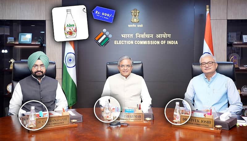 drinking water bottles used by Election Commissioners in the Election Commission of India