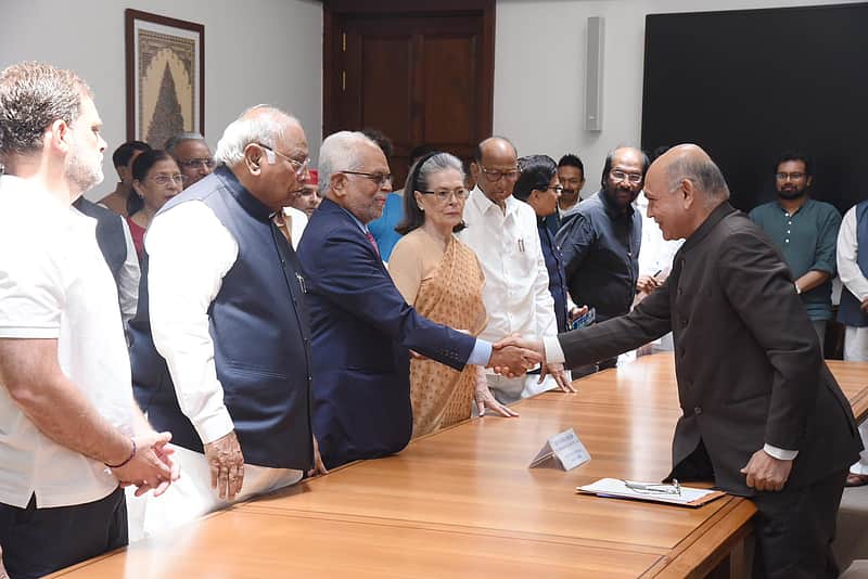 INDIA alliance Vice-Presidential nominee B Sudershan Reddy files his nomination