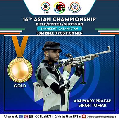 ஆசிய துப்பாக்கி சுடுதல்: 
தங்கம் வென்றாா் ஐஸ்வரி பிரதாப்