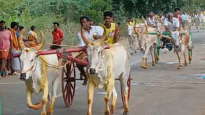 உத்தமபாளையம்: இரட்டை மாட்டு வண்டி எல்லை பந்தயம்