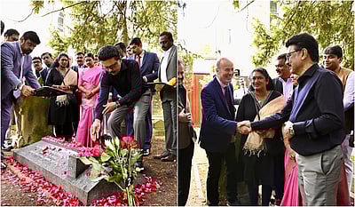 ஆக்ஸ்போர்டில் உறங்கும் தமிழ் மாணவரைப் போற்றாமல் வருவது அறமாகுமா? - ஜி.யு. போப் கல்லறையில் முதல்வர் ஸ்டாலின்!