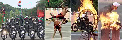 பயிற்சி நிறைவு: ராணுவ வீரா்கள் சாகசம்