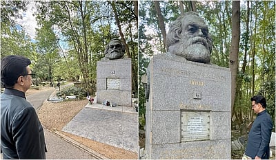 சிவப்புச் சூரியன் நினைவிடத்தில் செவ்வணக்கம்! கார்ல் மார்க்ஸ் நினைவிடத்தில் முதல்வர் ஸ்டாலின்!!