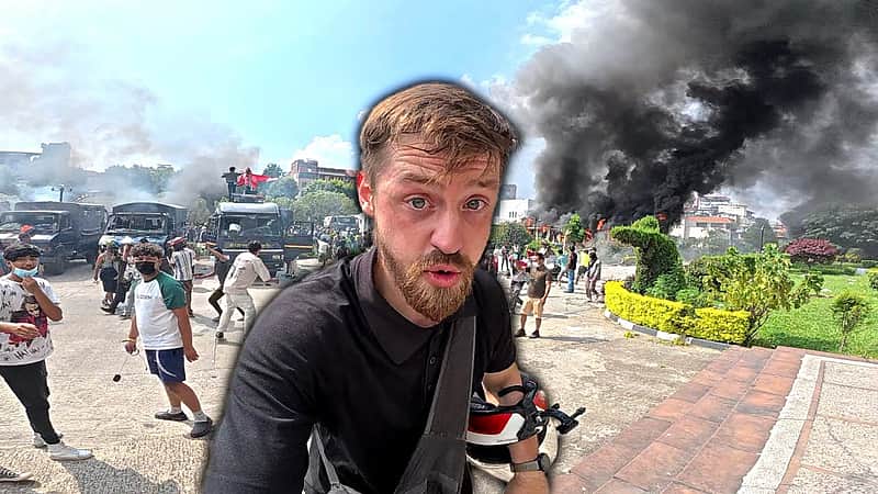 British video blogger documents Nepal violence.