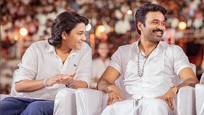 மகனை கிண்டல் செய்த தனுஷ்..! வெட்கத்தில் தலைகுனிந்த லிங்கா! 